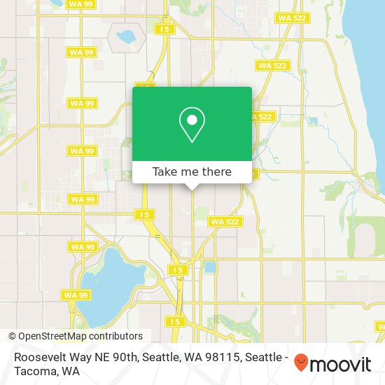 Mapa de Roosevelt Way NE 90th, Seattle, WA 98115