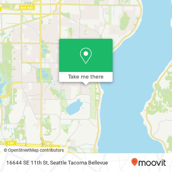 Mapa de 16644 SE 11th St, Bellevue, WA 98008