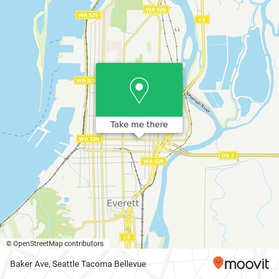 Mapa de Baker Ave, Everett, WA 98201