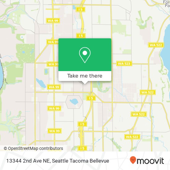 Mapa de 13344 2nd Ave NE, Seattle, WA 98125