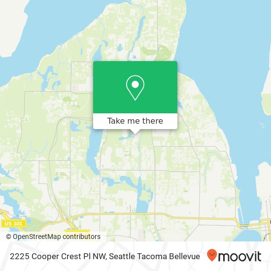 Mapa de 2225 Cooper Crest Pl NW, Olympia, WA 98502