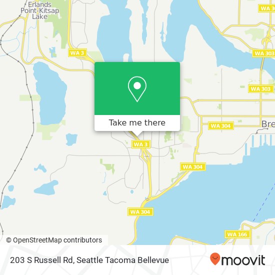 Mapa de 203 S Russell Rd, Bremerton, WA 98312
