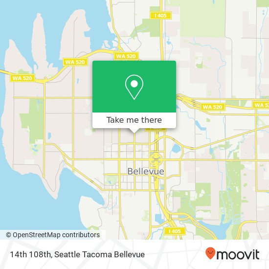 14th 108th, Bellevue, WA 98004 map