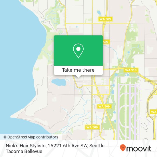 Nick's Hair Stylists, 15221 6th Ave SW map