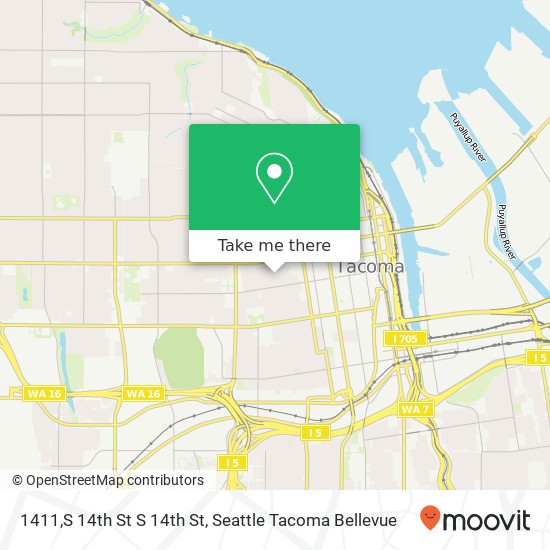 Mapa de 1411,S 14th St S 14th St, Tacoma, WA 98405