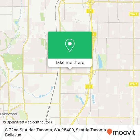 Mapa de S 72nd St Alder, Tacoma, WA 98409