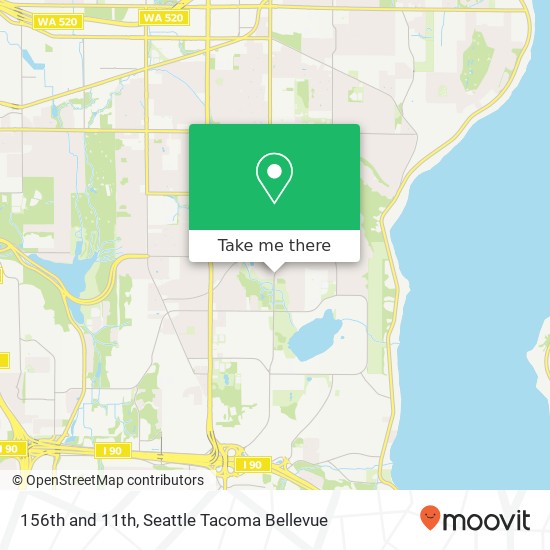156th and 11th, Bellevue, WA 98007 map