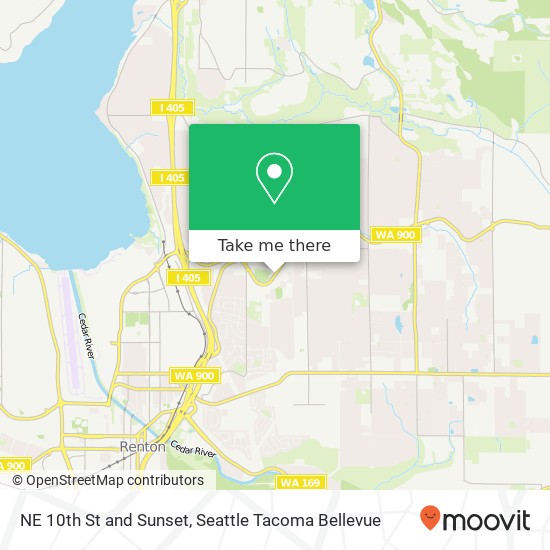 Mapa de NE 10th St and Sunset, Renton, WA 98056