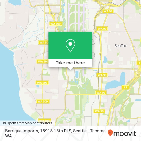 Barrique Imports, 18918 13th Pl S map