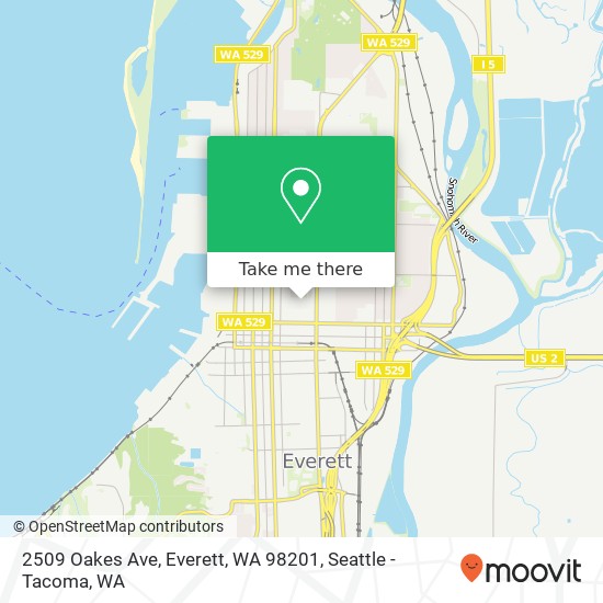 Mapa de 2509 Oakes Ave, Everett, WA 98201