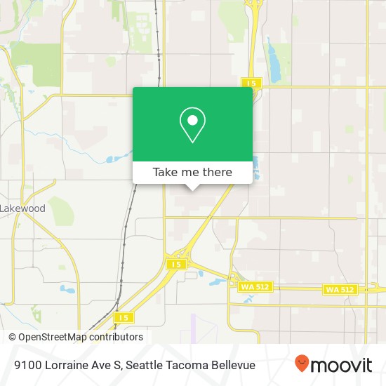 Mapa de 9100 Lorraine Ave S, Lakewood, WA 98499