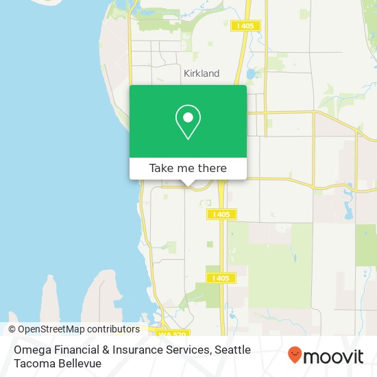 Mapa de Omega Financial & Insurance Services, 10827 NE 68th St