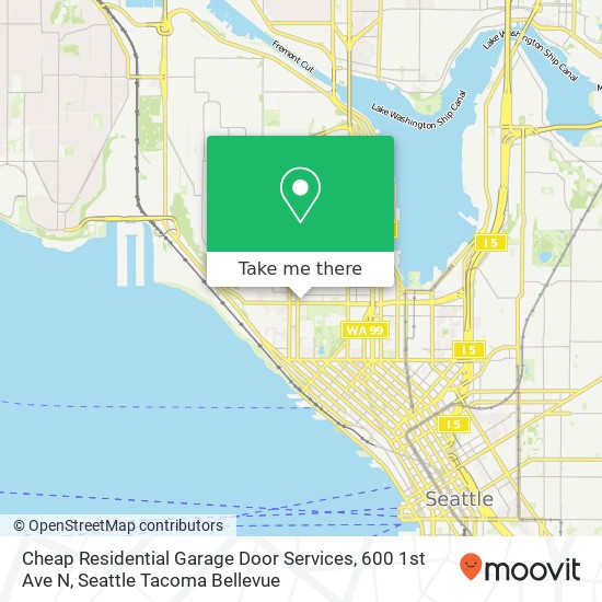 Cheap Residential Garage Door Services, 600 1st Ave N map