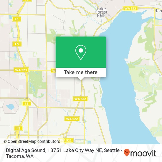 Mapa de Digital Age Sound, 13751 Lake City Way NE
