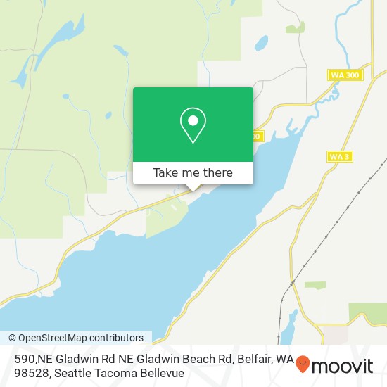 Mapa de 590,NE Gladwin Rd NE Gladwin Beach Rd, Belfair, WA 98528