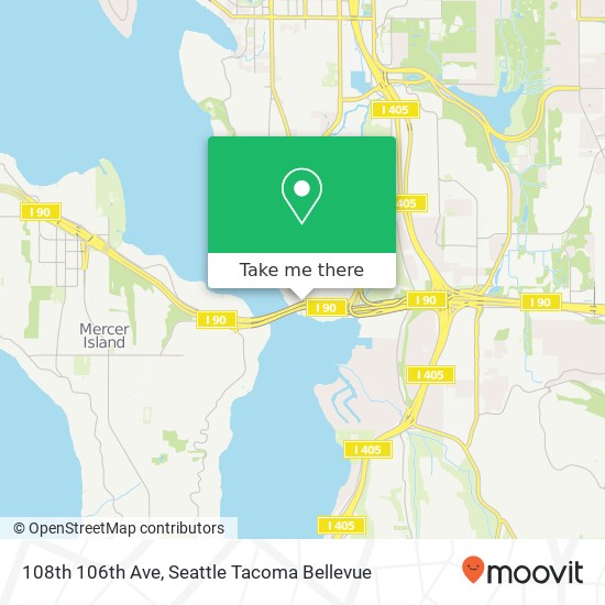 Mapa de 108th 106th Ave, Bellevue, WA 98004