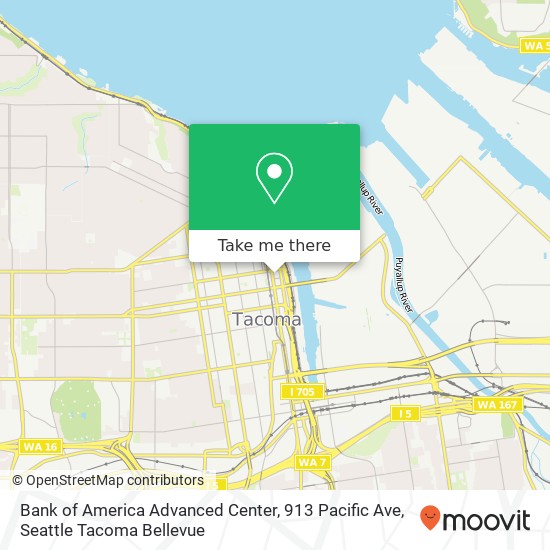 Mapa de Bank of America Advanced Center, 913 Pacific Ave