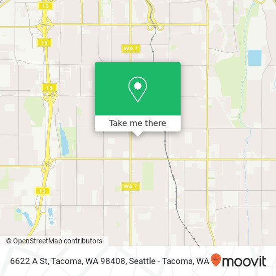 Mapa de 6622 A St, Tacoma, WA 98408