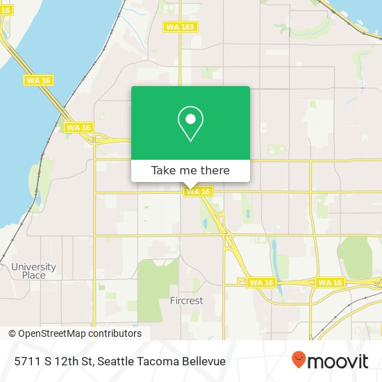 Mapa de 5711 S 12th St, Tacoma, WA 98465