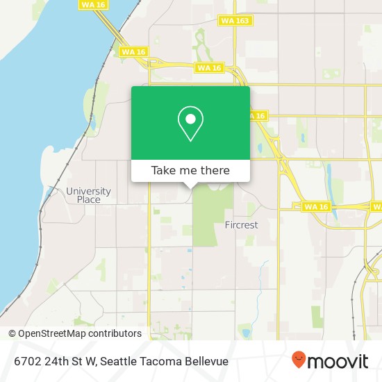 Mapa de 6702 24th St W, University Place, WA 98466