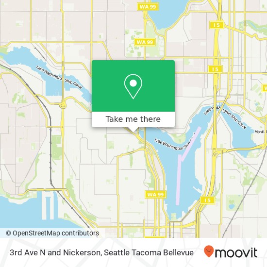 Mapa de 3rd Ave N and Nickerson, Seattle, WA 98109