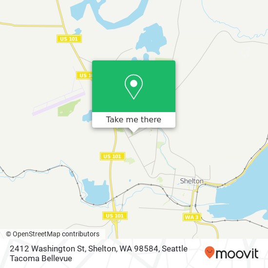 Mapa de 2412 Washington St, Shelton, WA 98584