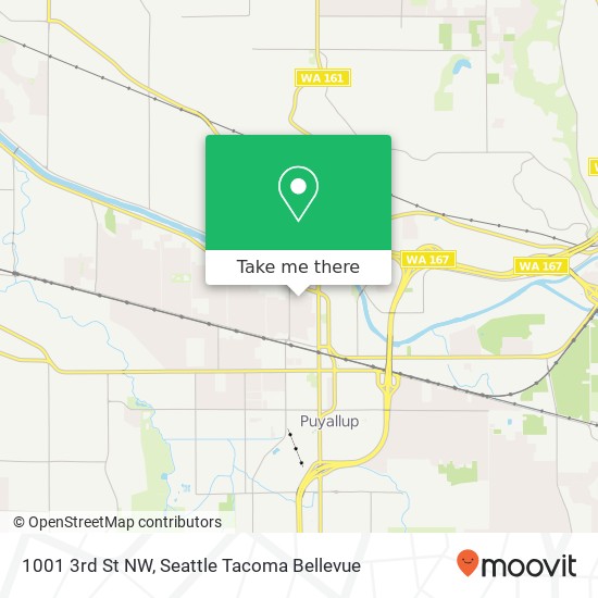 Mapa de 1001 3rd St NW, Puyallup, WA 98371