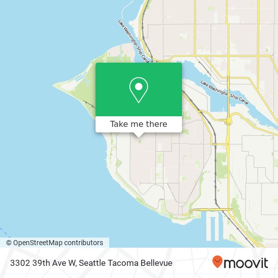 Mapa de 3302 39th Ave W, Seattle, WA 98199