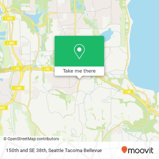 150th and SE 38th, Bellevue, WA 98006 map