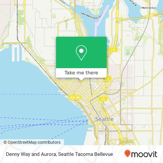 Denny Way and Aurora, Seattle, WA 98121 map