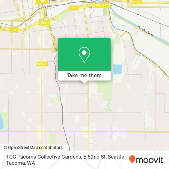 Mapa de TCG Tacoma Collective Gardens, E 52nd St