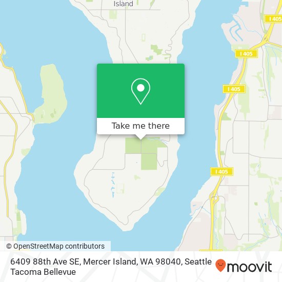 Mapa de 6409 88th Ave SE, Mercer Island, WA 98040