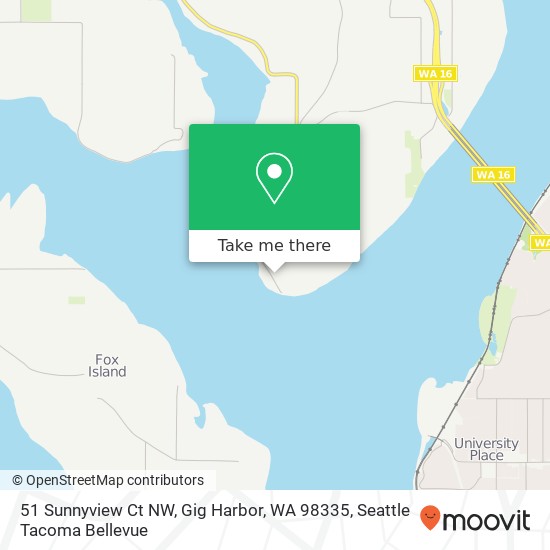 Mapa de 51 Sunnyview Ct NW, Gig Harbor, WA 98335