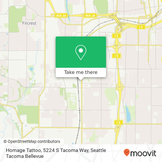 Homage Tattoo, 5224 S Tacoma Way map