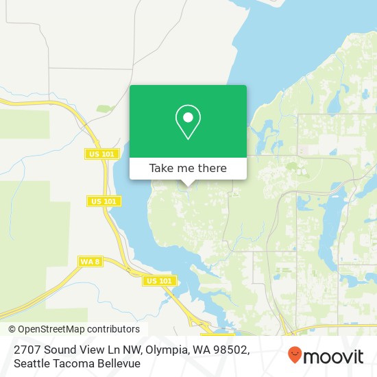 Mapa de 2707 Sound View Ln NW, Olympia, WA 98502