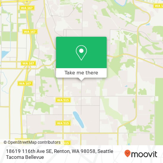 Mapa de 18619 116th Ave SE, Renton, WA 98058