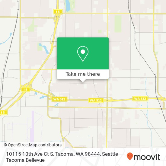 Mapa de 10115 10th Ave Ct S, Tacoma, WA 98444