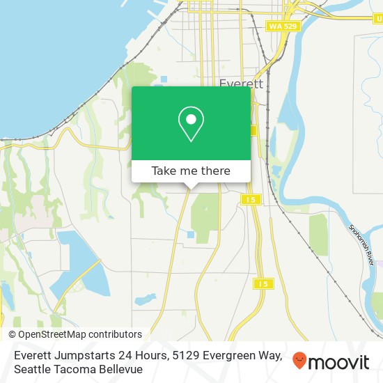 Mapa de Everett Jumpstarts 24 Hours, 5129 Evergreen Way