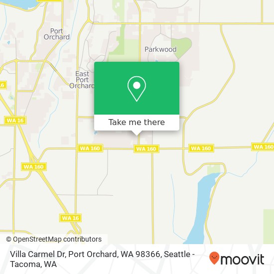Mapa de Villa Carmel Dr, Port Orchard, WA 98366