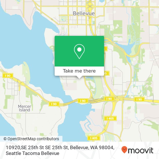 Mapa de 10920,SE 25th St SE 25th St, Bellevue, WA 98004