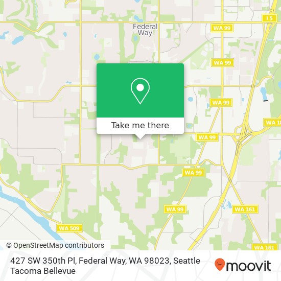 Mapa de 427 SW 350th Pl, Federal Way, WA 98023