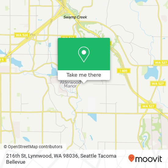 Mapa de 216th St, Lynnwood, WA 98036