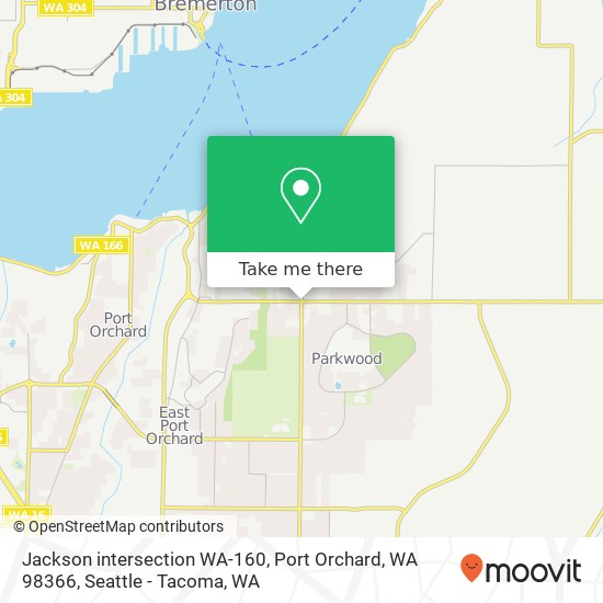 Mapa de Jackson intersection WA-160, Port Orchard, WA 98366