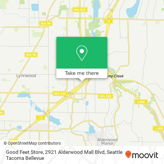 Mapa de Good Feet Store, 2921 Alderwood Mall Blvd