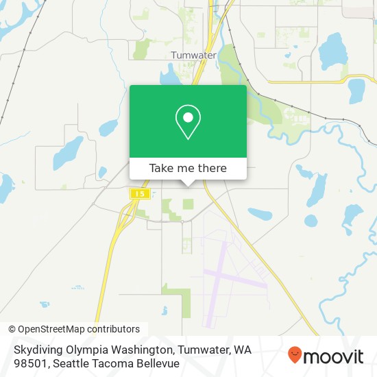 Mapa de Skydiving Olympia Washington, Tumwater, WA 98501