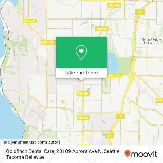 Mapa de Goldfinch Dental Care, 20109 Aurora Ave N