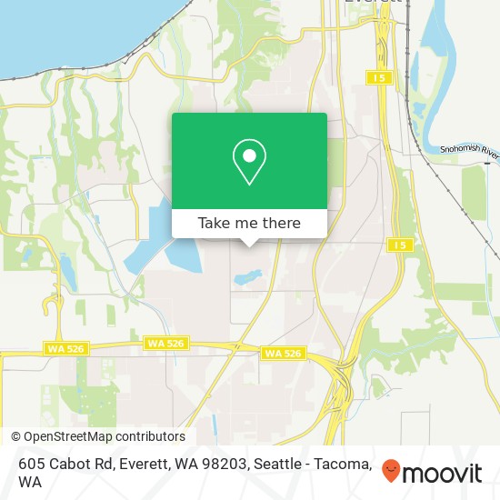 Mapa de 605 Cabot Rd, Everett, WA 98203