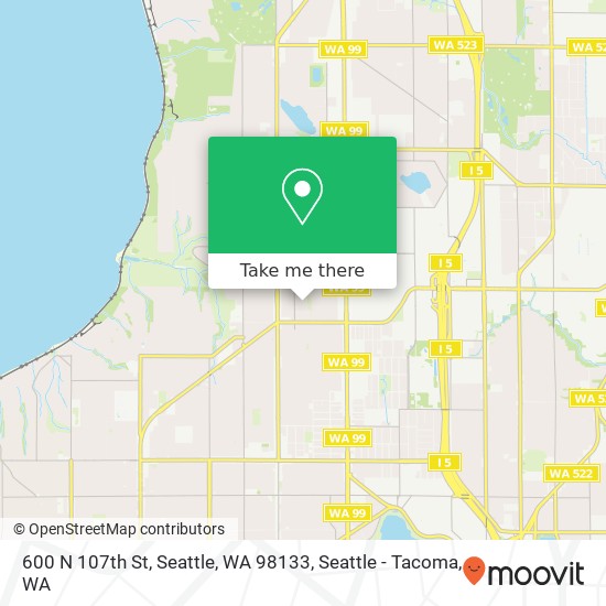 Mapa de 600 N 107th St, Seattle, WA 98133