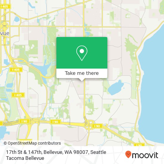 Mapa de 17th St & 147th, Bellevue, WA 98007