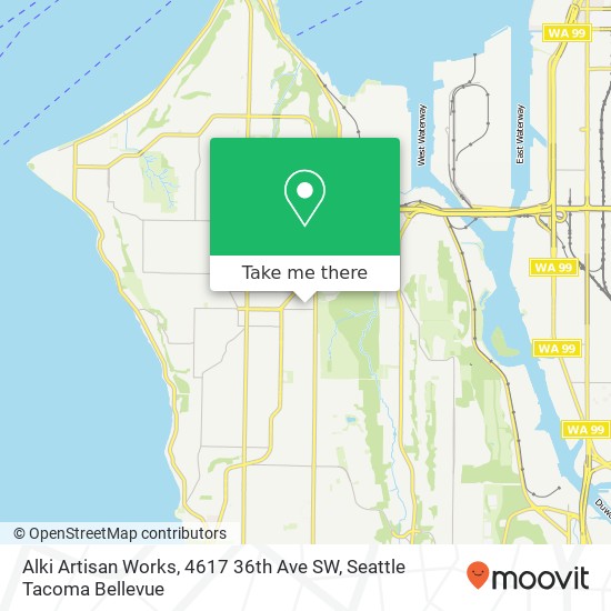 Mapa de Alki Artisan Works, 4617 36th Ave SW